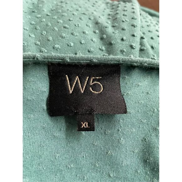 W5 Anthropologie Green Short Sleeve Textured Blouse Size X-Large - Picture 3 of 3
